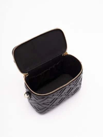 Fendi Black Calf Leather Bos Taurus Shoulder Bag In Black