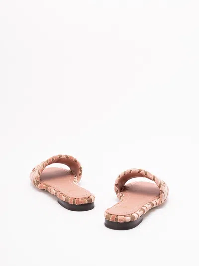 Fendi Velvet Slide Ff Open Toe Flat Sole In Multi