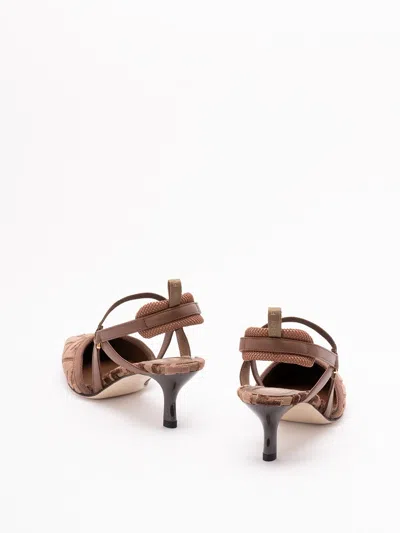 Fendi Ff Pattern Strap Pumps In Brown