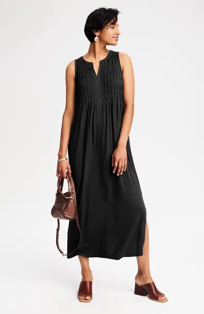 Jjill J.jill Pintucked Sleeveless Dress In Black