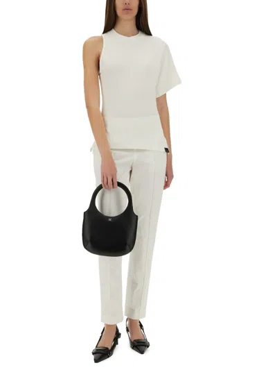 Courrèges Courregès Oneshoulder Tshirt In Scuba In White