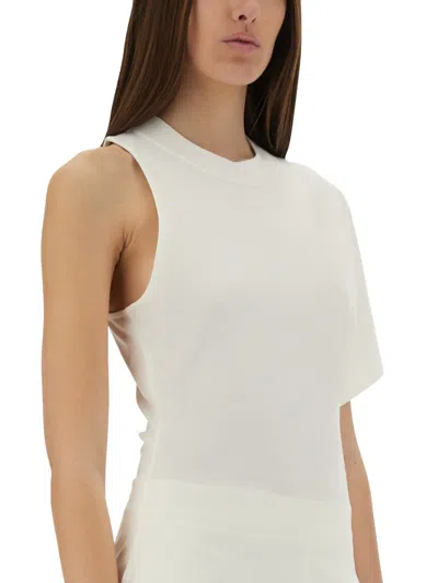Courrèges Courregès Oneshoulder Tshirt In Scuba In White