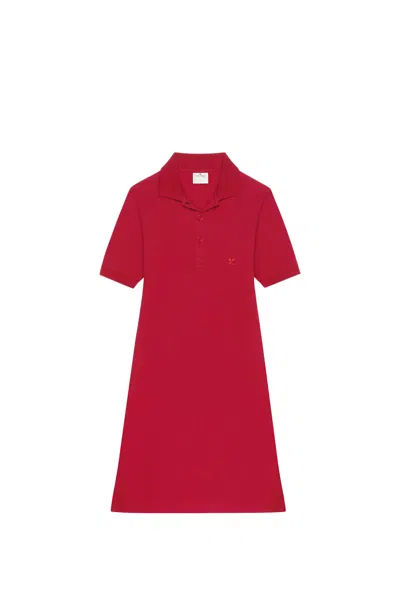 Courrèges Polo-collar Mini Dress In Red