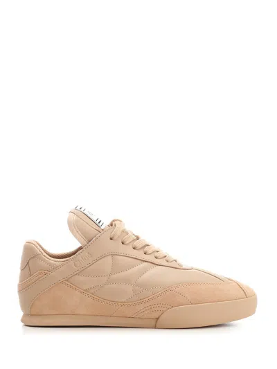 Chloé Kick Quilted Leather Sneakers In Pink Tea