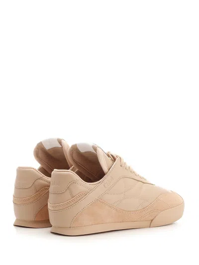 Chloé Kick Quilted Leather Sneakers In Pink Tea