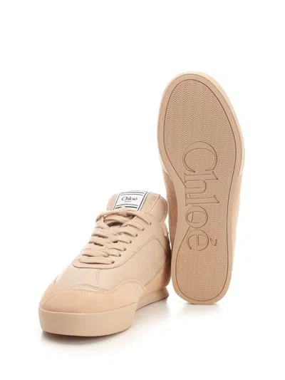 Chloé Kick Quilted Leather Sneakers In Pink Tea