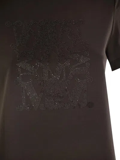 Max Mara Giovane Logo Embroidered Crewneck T-shirt In Brown