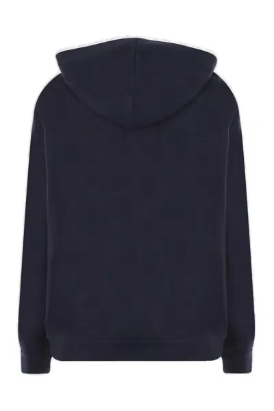 Brunello Cucinelli Monili Chain Zipped Hoodie In Blue