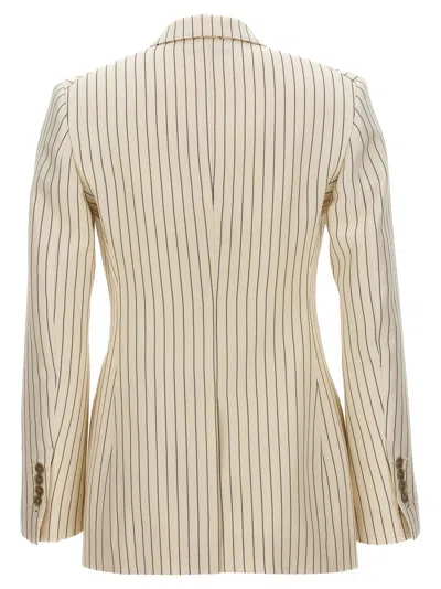 Tom Ford Double-breasted Jacket With Striped Pattern In Neutral