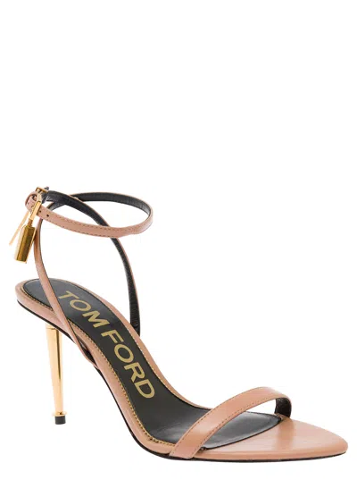 Tom Ford 85mm Padlock Leather Sandals In Pink