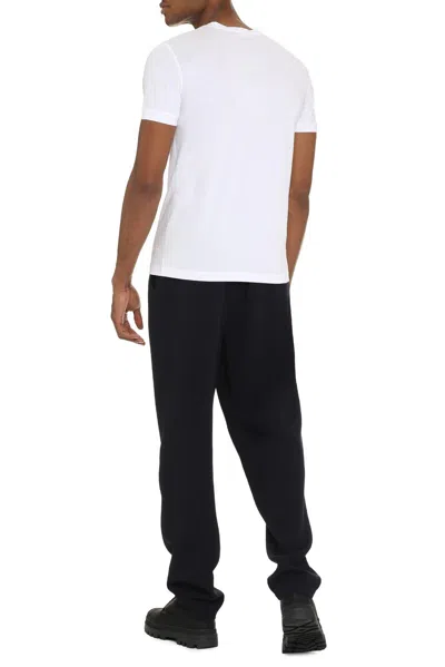 Giorgio Armani Logo Print Cotton Jersey T-shirt In White