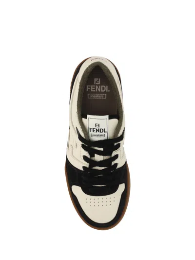 Fendi Match Leather And Suede Sneakers In Multi