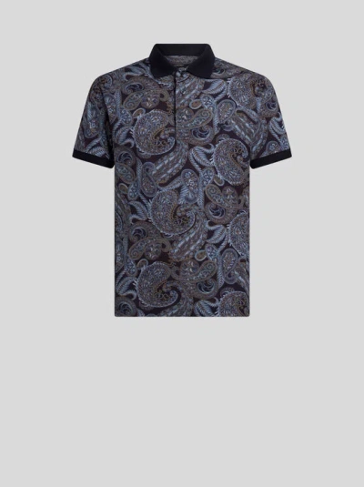 Etro Paisley Print Polo In Multi