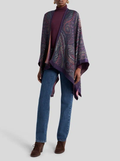 Etro Wool-blend Jacquard Cape