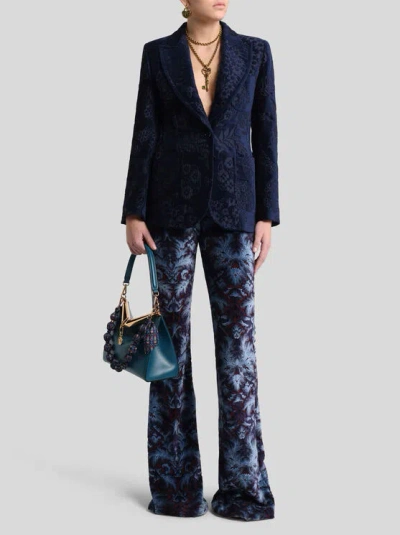 Etro Chenille Jacquard Jacket In Blue