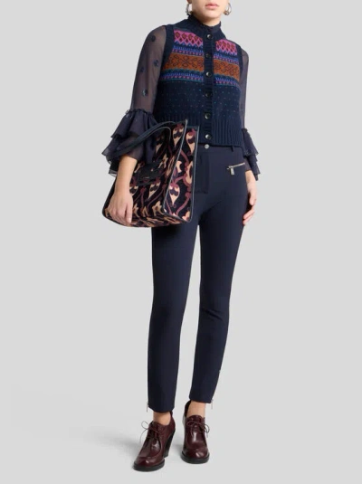 Etro Slim-fit Trousers Made Of Solid-color In Blue