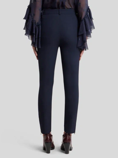 Etro Slim-fit Trousers Made Of Solid-color In Blue