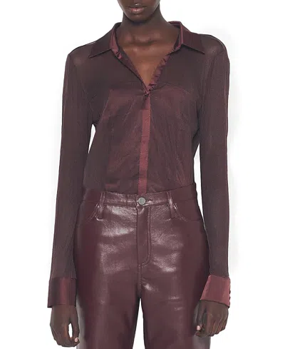 As By Df Escapade Stretch Blouse In Burgundy