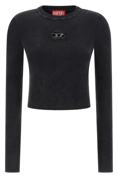 Diesel M-anchor-a Black T-shirt In Blue