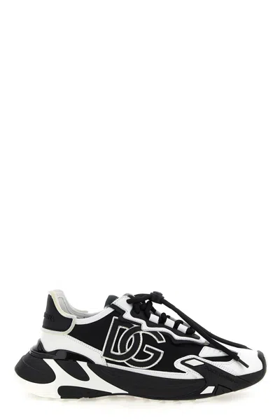 Dolce & Gabbana Day Faster White Sneakers In Black