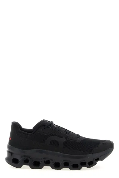 On Cloudmster Void Rubber-trimmed Mesh Running Sneakers In Black
