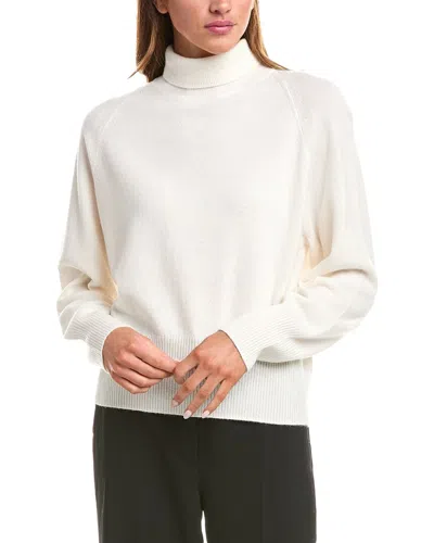 Vince Raglan Turtleneck Wool & Cashmere-blend Sweater In White