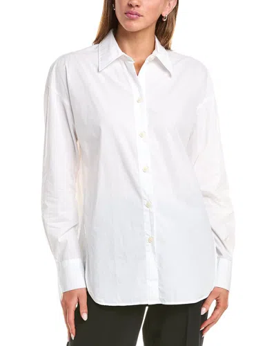 Vince Convertible Cotton Poplin Shirt In White