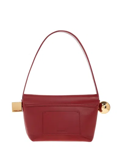 Jacquemus Spherical Embellishment Shoulder Bag With Top Handle In Red