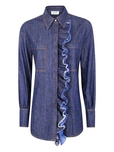 Aviu Rouges Denim Shirt In Blue