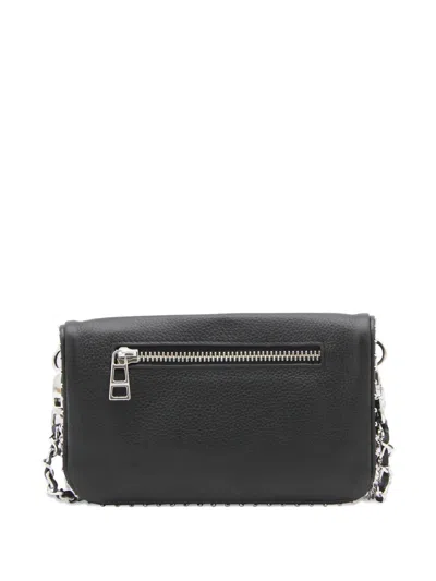Zadig & Voltaire Chain Strap Metal Embellishment Studded Flap In Black