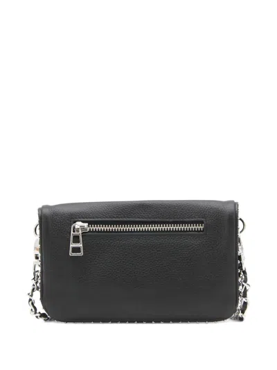 Zadig & Voltaire Chain Strap Metal Embellishment Studded Flap In Black