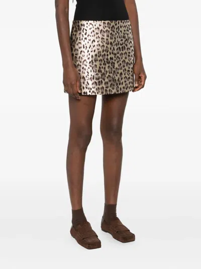 P.a.r.o.s.h Leopard-print Mini Skirt In Multi