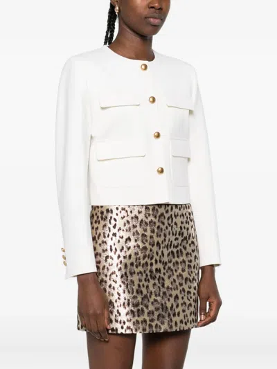 P.a.r.o.s.h Buttoned Flap-pockets Jacket In White