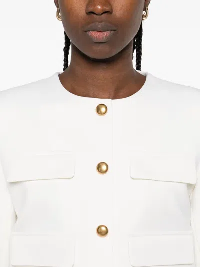 P.a.r.o.s.h Buttoned Flap-pockets Jacket In White