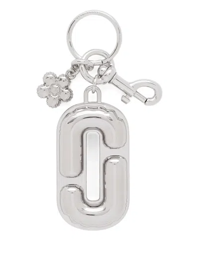 Marc Jacobs The J Marc Balloon-shaped Flower-embellished Keyring In Silver