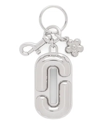 Marc Jacobs The J Marc Balloon-shaped Flower-embellished Keyring In Silver