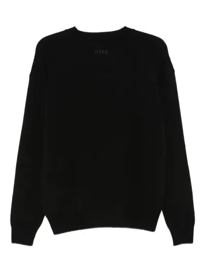 Msgm Creneck Pullover In Black