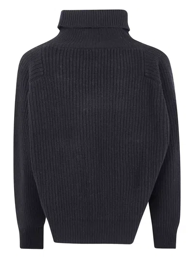 亮片口袋高领毛衣