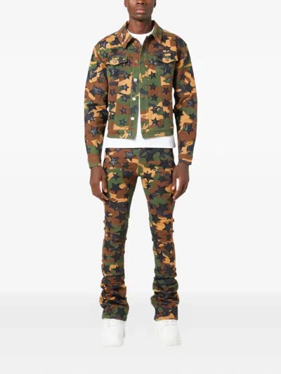Guapi Camouflage-pattern Star-patch Jeans In Multi