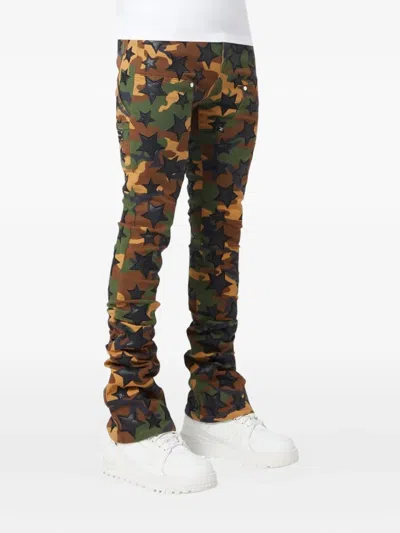 Guapi Camouflage-pattern Star-patch Jeans In Multi