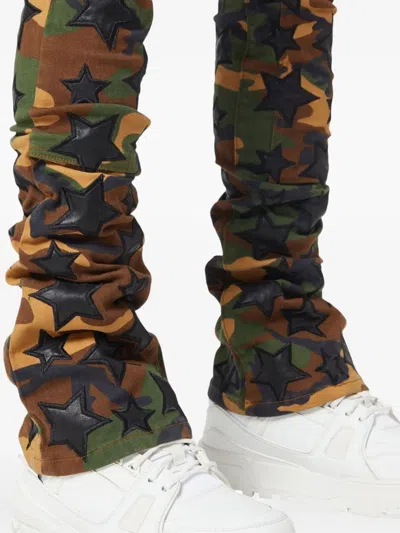 Guapi Camouflage-pattern Star-patch Jeans In Multi