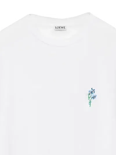Loewe Floral-embroidered Short-sleeved T-shirt In Multi