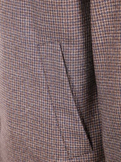 Fay Houndstooth Button-fastening Jacket In Burgundy