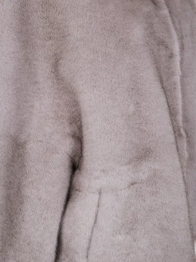 高领人造皮草夹克