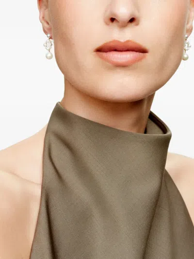 Sophie Bille Brahe 14k Yellow Gold Nebula Pearl Earrings In White