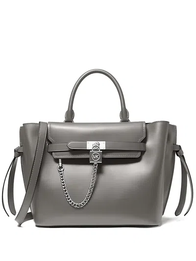 Michael Michael Kors Large Belted Satchel Bag In Gray