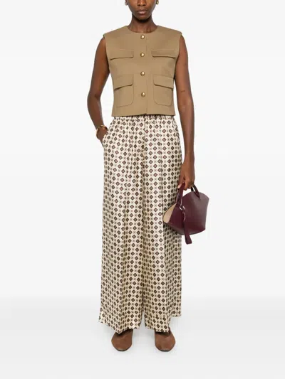 P.a.r.o.s.h Button-fastening Pocketed Waistcoat In Brown