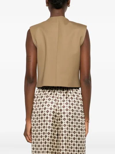 P.a.r.o.s.h Button-fastening Pocketed Waistcoat In Brown