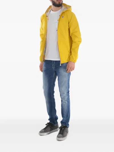 K-way Man Jacket Acid Green Size Xxs Polyamide In Yellow