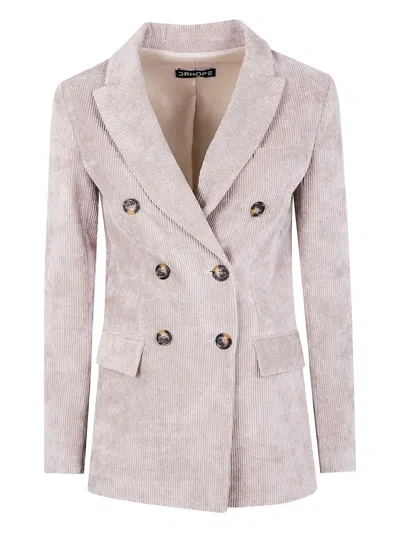 灯芯绒双排扣西装夹克